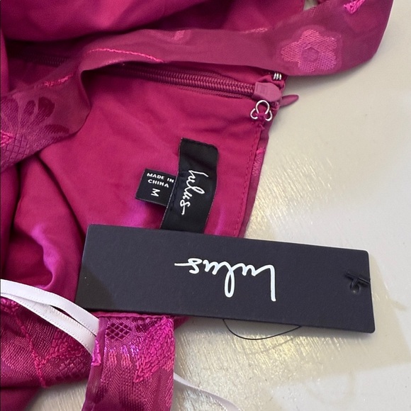 Lulus No One Prettier Magenta Floral Embroidered Tie-strap Mini Dress Size M - Picture 7 of 8